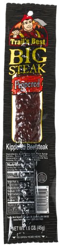 Trail's Best Peppered Big Steak Kippered Beef, 1.6-Ounce Packages (Pack of 24) by Dried Beef