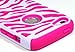 Bastex Heavy Duty Hybrid Case for iPhone 5c - Hot Pink Silicone / White Zebra Print Hard Shell