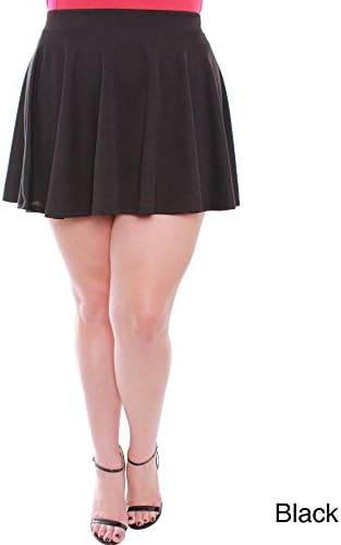 Junior's Black Plust Size Skater Skirt 13240-SK,BLACK,XL