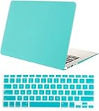 MacBook Air 11" Mosiso 2 in 1 Soft-Touch Plastic Hard Case and Keyboard Cover (Models: A1370 and A1465) (Hot Blue) with One Year Warranty