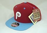 MLB Men's Philadelphia Phillies Blockhead Snapback Cap (Maroon/Light Blue, Adjustable)