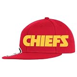 NFL Men's Kansas City Chiefs End Zone Flat Visor Flex Hat - Tw78Z (Red, Small/Medium)