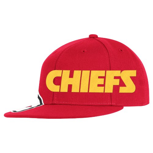 NFL Men's Kansas City Chiefs End Zone Flat Visor Flex Hat - Tw78Z (Red, Small/Medium)