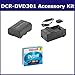 Sony DCR-DVD301 Camcorder Accessory Kit includes: SDM-101 Charger, SDNPFM50 Battery, 638002 Tape/ Media