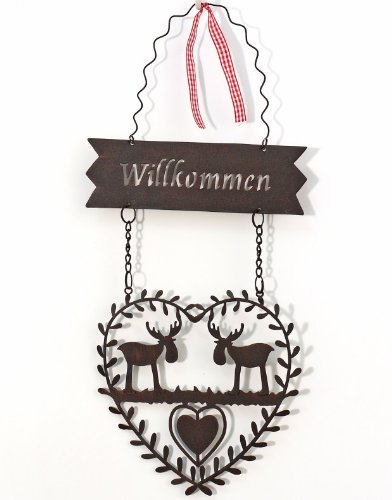 Hänger *Willkommen* mit Herz Elche