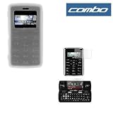 Durable Flexible Soft Clear Silicone Skin Case + Premium Reusable LCD (Outer  Inner Screen) Protector with Lint Cleaning Cloth For Verizon LG VX9100 ENV2 Cell phone
