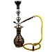 Elegant And Traditional Indian Hookah With Handpainted Glass Bottom In Black