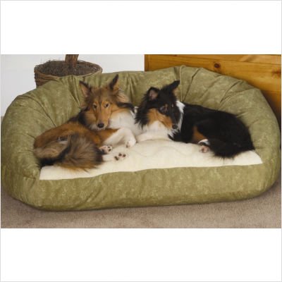 Deluxe Bolster Dog Bed in Microfiber Size: Small, Fabric: Ashton Spring