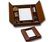 Rustic Brown Leather Conference Room Organizer