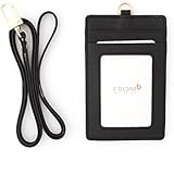Leather Slim Credit Card Holder Id Card Case Holder Useful Purse with Neck Strap