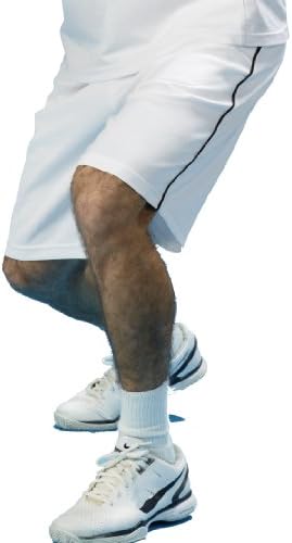 Milan Performance Shorts (White with Black Piping, Large)