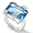 Sterling Silver Aqua Blue or Yellow Cubic Zirconia Butterfly Ring