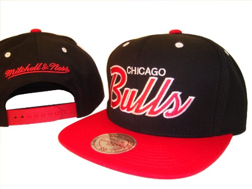 Chicago Bulls Mitchell & Ness Black & Red Adjustable Snap Back Baseball Cap Hat