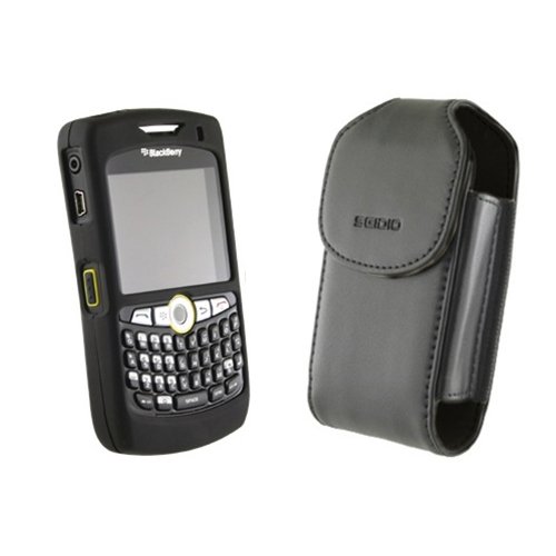 Seidio Innocase Surface and Vertical Leather Case Combo for BlackBerry Curve 8350i (Black and Black)
