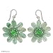 Earrings, 'Green Chrysanthemum' 1.4 W 1.7 L