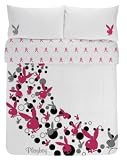 ZAP PLAYBOY TRAILING BUNNY WHITE SINGLE DUVET SET