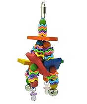 Niteangel Colorful Wiggles and Wafers Toy for Birds, Chewing Gnawing Parrot Toy
