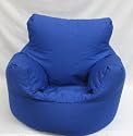 Cotton Royal Blue Bean Bag Arm Chair Seat
