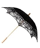 The 1 For U Women's Victorian Lace Parasol Black