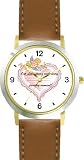41w2Yb40SYL. SL160  Cupid and Pink Heart   Our Love Grows   Love & Friendship Theme   WATCHBUDDY® DELUXE TWO TONE THEME WATCH   Arabic Numbers   Brown Leather Strap Childrens Size Small