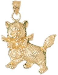 Dazzlers Solid 14 karats gold Dog Charm Pendant Available in three colors from jewelsberry (weights: 10.9 grams only)