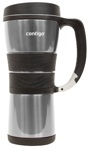 Contigo Extreme Stainless Steel Travel Mug with Handle (Vacuum Insulated)  16 ounce  Silver