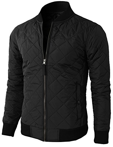 H2H Mens Casual Premium Quilted Lightweight Zip up Jacket