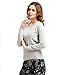 MIUK Women's 100% Cashmere Sweater Basic Slim V-Neck Long Sleeve Pullovers