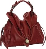 Dark Red Leather ''Ashlee'' Tote by Vitalio
