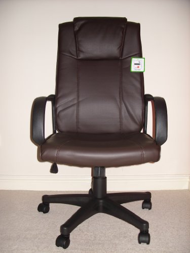 DARK BROWN Leather Executive Office Home Desk CHAIR 1386