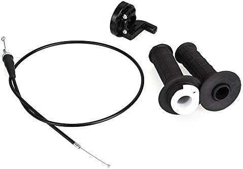 Black Plastic Handle Grips + Throttle Clamp + Cable Set For 50 90 110 125 140cc Pit Bike Dirtbike