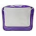 3-Pack Clear Vinyl Cosmetic Bag - Purple