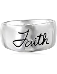 Sterling Silver "Faith Live By Faith Not By Sight" Engraved Ring
