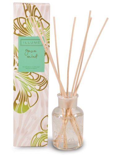 Illume Happiology Aromatic Reed Diffuser, Yuzu Mint, 8-Ounce