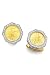 14k Gold Octagon Cased Diamond Cufflinks with Real Gold Coin