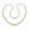 Sterling Silver 4-10mm Graduated Freshwater Cultured Pearl Necklace