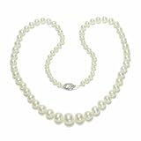 Sterling Silver 4-10mm Graduated Freshwater Cultured Pearl Necklace