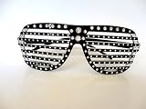 Rhinestone Studded Shutter Shade Style Glasses (Jet Black)
