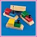 12 Wooden Painted Train-Shaped Whistles