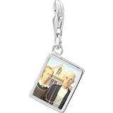 Pugster 925 Sterling Silver American Gothic Photo Rectangle Frame Charm