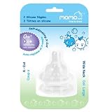 Momo Baby Wide Neck X-Cut Silicone Nipples - 2-Pack