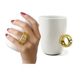 INVOTIS Kaffeebecher mit Swarovski Kristall 2 CARAT CUP gold