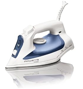 Rowenta DW2070 Effective Comfort Auto-Off 300-Hole Stainless Steel Soleplate Steam Iron,1600-Watt, Blue