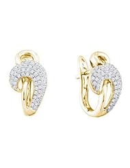 0.76 cttw 14k Yellow Gold Huggie Earrings Diamond Huggie Earrings (Real Diamonds: 3/4 cttw)
