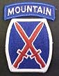 10th Mountain Full Color Dress Patch with Mountain Tab