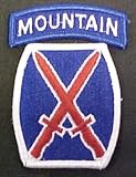 10th Mountain Full Color Dress Patch with Mountain Tab