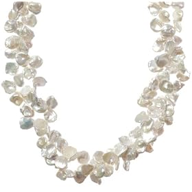 Gold-Filled 8-9mm White Cultured Keshi Pearl Double-Strand Necklace, 17"