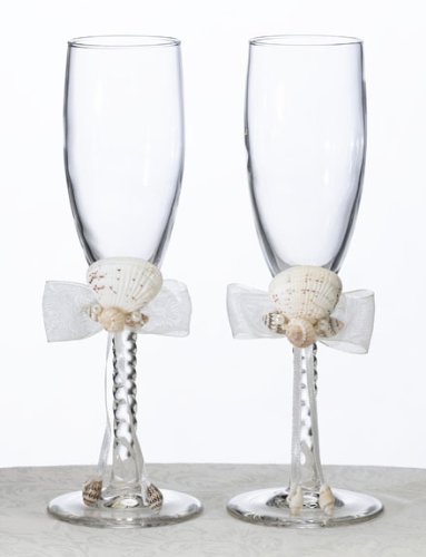 Coastal Sands Beach Wedding Toasting Champagne Glasses