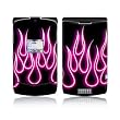 Pink Neon Flames Design Protective Skin Decal Sticker for Motorola RAZR V3xx Cell Phones