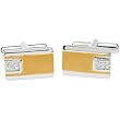 14K Two-Tone Gold Diamond Cufflinks - 0.16 Ct.